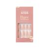KISS Bare but Better Press On Nails, Glossy Pink, Short Length, Square Shape, 28 Fake Nails, Pink Gel Nail Glue Net Wt. 2g (0.07 Oz.), Mini Nail File, & Manicure Stick(Nude Drama)