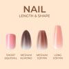 KISS Bare but Better Press On Nails, Glossy Pink, Short Length, Square Shape, 28 Fake Nails, Pink Gel Nail Glue Net Wt. 2g (0.07 Oz.), Mini Nail File, & Manicure Stick(Embrace It)
