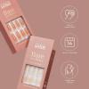 KISS Bare but Better Press On Nails, Glossy Pink, Short Length, Square Shape, 28 Fake Nails, Pink Gel Nail Glue Net Wt. 2g (0.07 Oz.), Mini Nail File, & Manicure Stick(Nude Glow)