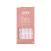 KISS Bare but Better Press On Nails, Glossy Pink, Short Length, Square Shape, 28 Fake Nails, Pink Gel Nail Glue Net Wt. 2g (0.07 Oz.), Mini Nail File, & Manicure Stick(Nudies)