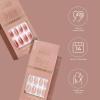 KISS Bare but Better, Press On Nails, Nail glue included, ‘Spicy’, Light Pink, Short Size, Squoval Shape, Includes 30 Nails, 2G Glue, 1 Manicure Stick, 1 Mini File(Mocha)