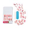 KISS Gel Fantasy Allure Press On Nails, Ready to Wear, 3D Design, Waterproof, Pink Gel Nail Glue 0.07 Oz. (2g), Manicure Stick & Mini File, 28 Count(All Yours)