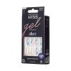 KISS Gel Fantasy Allure Press On Nails, Ready to Wear, 3D Design, Waterproof, Pink Gel Nail Glue 0.07 Oz. (2g), Manicure Stick & Mini File, 28 Count(Band of Color)