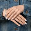 KISS Gel Fantasy Allure Press On Nails, Ready to Wear, 3D Design, Waterproof, Pink Gel Nail Glue 0.07 Oz. (2g), Manicure Stick & Mini File, 28 Count(Hottiest Thing)