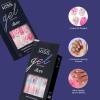 KISS Gel Fantasy Allure Press On Nails, Ready to Wear, 3D Design, Waterproof, Pink Gel Nail Glue 0.07 Oz. (2g), Manicure Stick & Mini File, 28 Count(Space)