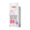 KISS Gel Fantasy Press On Nails, Nail glue included, ‘Sweet Jelly’, White, Long Size, Coffin Shape, Includes 28 Nails, 2g glue, 1 Manicure Stick, 1 Mini File(Fun & Jelly)