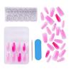 KISS Gel Fantasy Press On Nails, Nail glue included, ‘Sweet Jelly’, White, Long Size, Coffin Shape, Includes 28 Nails, 2g glue, 1 Manicure Stick, 1 Mini File(Jelly Baby)