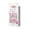 KISS Gel Fantasy Press On Nails, Nail glue included, ‘Sweet Jelly’, White, Long Size, Coffin Shape, Includes 28 Nails, 2g glue, 1 Manicure Stick, 1 Mini File(Jelly Cookie)