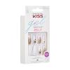 KISS Gel Fantasy Press On Nails, Nail glue included, ‘Sweet Jelly’, White, Long Size, Coffin Shape, Includes 28 Nails, 2g glue, 1 Manicure Stick, 1 Mini File(Jelly Pop)