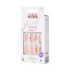 KISS Gel Fantasy Press On Nails, Nail glue included, ‘Sweet Jelly’, White, Long Size, Coffin Shape, Includes 28 Nails, 2g glue, 1 Manicure Stick, 1 Mini File(Jelly Cat)