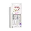 KISS Gel Fantasy Press On Nails, Nail glue included, ‘Sweet Jelly’, White, Long Size, Coffin Shape, Includes 28 Nails, 2g glue, 1 Manicure Stick, 1 Mini File(Sweet Jelly)