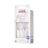 KISS Gel Fantasy Press On Nails, Nail glue included, ‘Sweet Jelly’, White, Long Size, Coffin Shape, Includes 28 Nails, 2g glue, 1 Manicure Stick, 1 Mini File(Sweet Jelly)