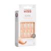KISS Salon Acrylic French Tip Press On Nails, ‘Chic Beats’, Natural Nude, Short Squoval, Nail Kit with 28 Fake Nails, Pink Gel Nail Glue (2g), Mini Nail File, & Manicure Stick(Brief Encounter)