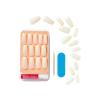 KISS Salon Acrylic French Tip Press On Nails, ‘Chic Beats’, Natural Nude, Short Squoval, Nail Kit with 28 Fake Nails, Pink Gel Nail Glue (2g), Mini Nail File, & Manicure Stick(Strong Enough)
