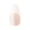 KISS Salon Acrylic French Tip Press On Nails, ‘Chic Beats’, Natural Nude, Short Squoval, Nail Kit with 28 Fake Nails, Pink Gel Nail Glue (2g), Mini Nail File, & Manicure Stick(Leilani)