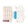 KISS Salon Acrylic French Tip Press On Nails, ‘Chic Beats’, Natural Nude, Short Squoval, Nail Kit with 28 Fake Nails, Pink Gel Nail Glue (2g), Mini Nail File, & Manicure Stick(Breathtaking)