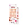 KISS Salon Acrylic French Tip Press On Nails, ‘Chic Beats’, Natural Nude, Short Squoval, Nail Kit with 28 Fake Nails, Pink Gel Nail Glue (2g), Mini Nail File, & Manicure Stick(Strong Enough)