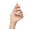 KISS Salon Acrylic French Tip Press On Nails, ‘Chic Beats’, Natural Nude, Short Squoval, Nail Kit with 28 Fake Nails, Pink Gel Nail Glue (2g), Mini Nail File, & Manicure Stick(Euphoria)