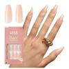 KISS Bare but Better Press On Nails, Glossy Pink, Short Length, Square Shape, 28 Fake Nails, Pink Gel Nail Glue Net Wt. 2g (0.07 Oz.), Mini Nail File, & Manicure Stick(Nude Drama)