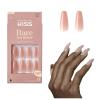 KISS Bare but Better Press On Nails, Glossy Pink, Short Length, Square Shape, 28 Fake Nails, Pink Gel Nail Glue Net Wt. 2g (0.07 Oz.), Mini Nail File, & Manicure Stick(Nude Glow)