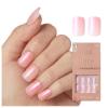 KISS Bare but Better, Press On Nails, Nail glue included, ‘Spicy’, Light Pink, Short Size, Squoval Shape, Includes 30 Nails, 2G Glue, 1 Manicure Stick, 1 Mini File(Spicy)