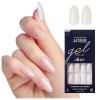 KISS Gel Fantasy Allure Press On Nails, Ready to Wear, 3D Design, Waterproof, Pink Gel Nail Glue 0.07 Oz. (2g), Manicure Stick & Mini File, 28 Count(Space)