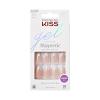 KISS Gel Fantasy, Press On Nails, Nail glue included, ‘North Coast’, Silver, Medium Size, Almond Shape, Includes 28 Nails, 2g glue, 1 Manicure Stick, 1 Mini File