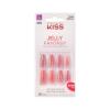 KISS Gel Fantasy Press On Nails, Nail glue included, ‘Sweet Jelly’, White, Long Size, Coffin Shape, Includes 28 Nails, 2g glue, 1 Manicure Stick, 1 Mini File(Be Jelly)