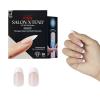 KISS Salon X-tend LED Gel Nail Kit, ‘Perk’, Beige, Medium Coffin, 30 Press On Nails, LED Soft Gel Adhesive 5 ml (0.16 US fl. oz.), LED Lamp, USB Cable, Prep Pad, Manicure Stick, & Mini Nail File(Pure)