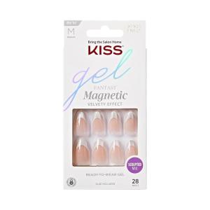 KISS Gel Fantasy, Press On Nails, Nail glue included, ‘North Coast’, Silver, Medium Size, Almond Shape, Includes 28 Nails, 2g glue, 1 Manicure Stick, 1 Mini File