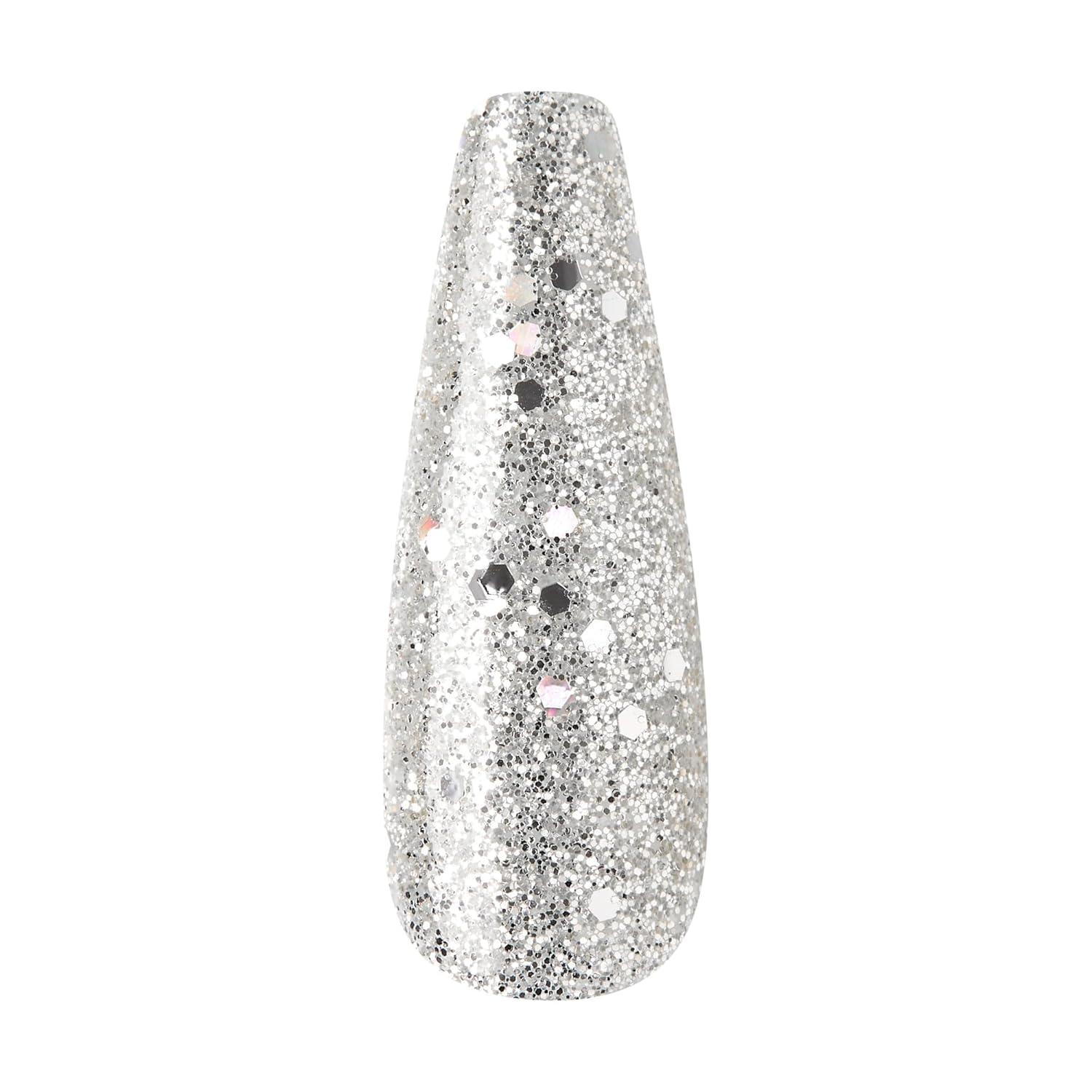 imageKISS Classy Press On Nails Nail glue included Highlights French Medium Size Almond Shape Includes 30 Nails 2g glue 1 Manicure Stick 1 Mini FileSophisticated
