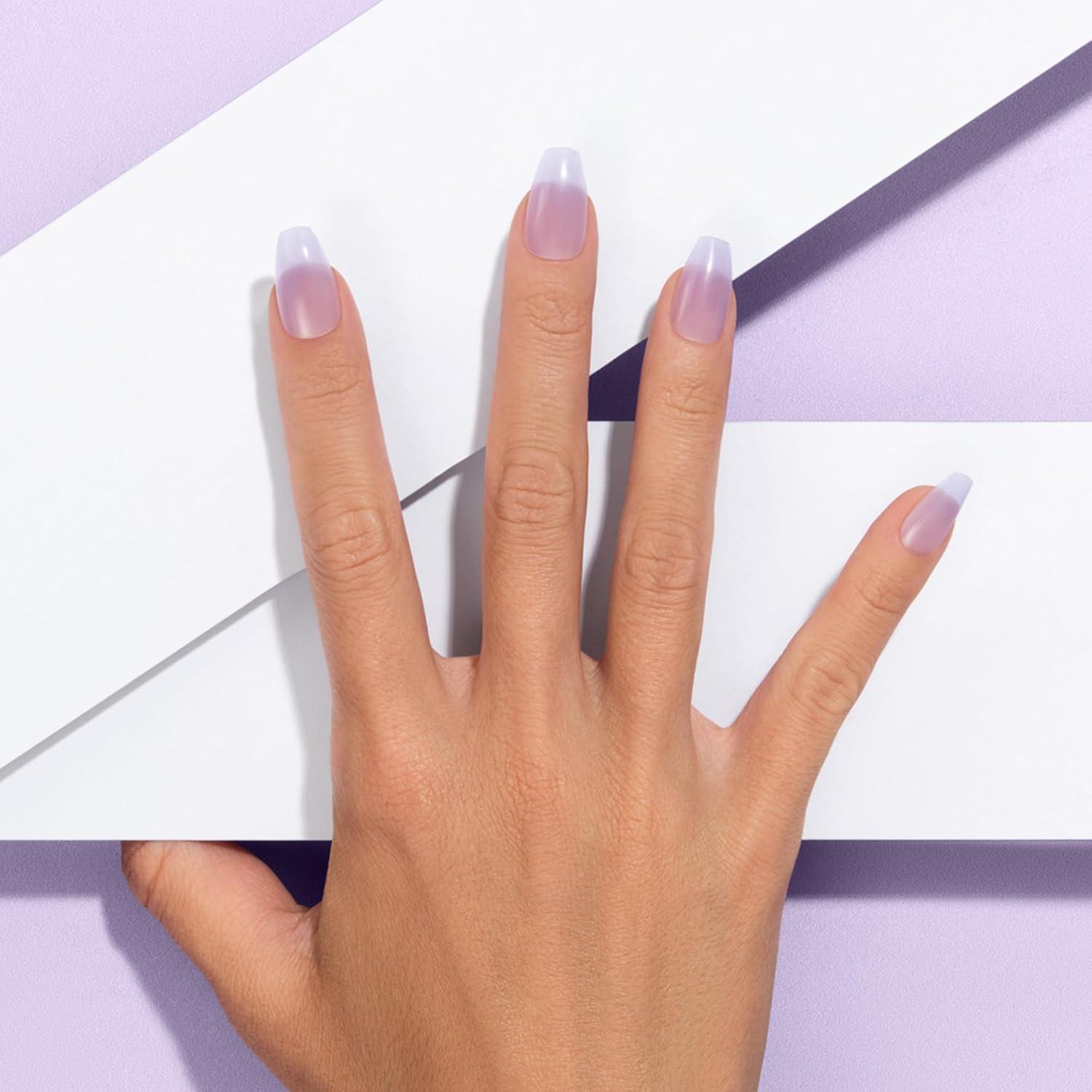 imageKISS Gel Fantasy Press On Nails Nail glue included Quince Jelly Purple Medium Size Coffin Shape Includes 28 Nails 2g glue 1 Manicure Stick 1 Mini FileQuince Jelly