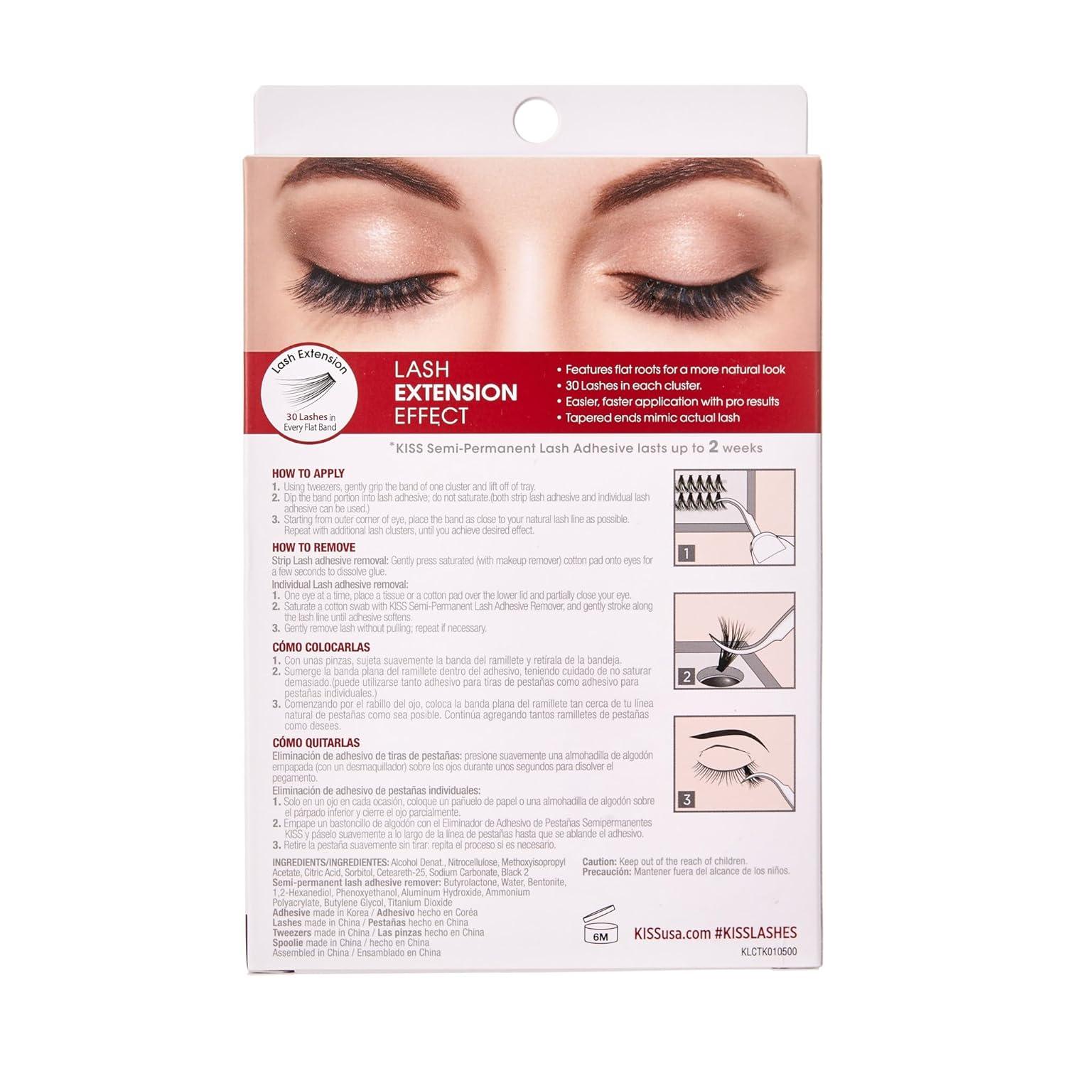 imageKISS Lash Couture Lash Mapping Kit with 3 Mapping Stickers SemiPermanent Lash Adhesive Adhesive Remover Tweezers Spoolie Micro Brush and 42 Lash Clusters21 Pair Pack of 11 Count Pack of 2
