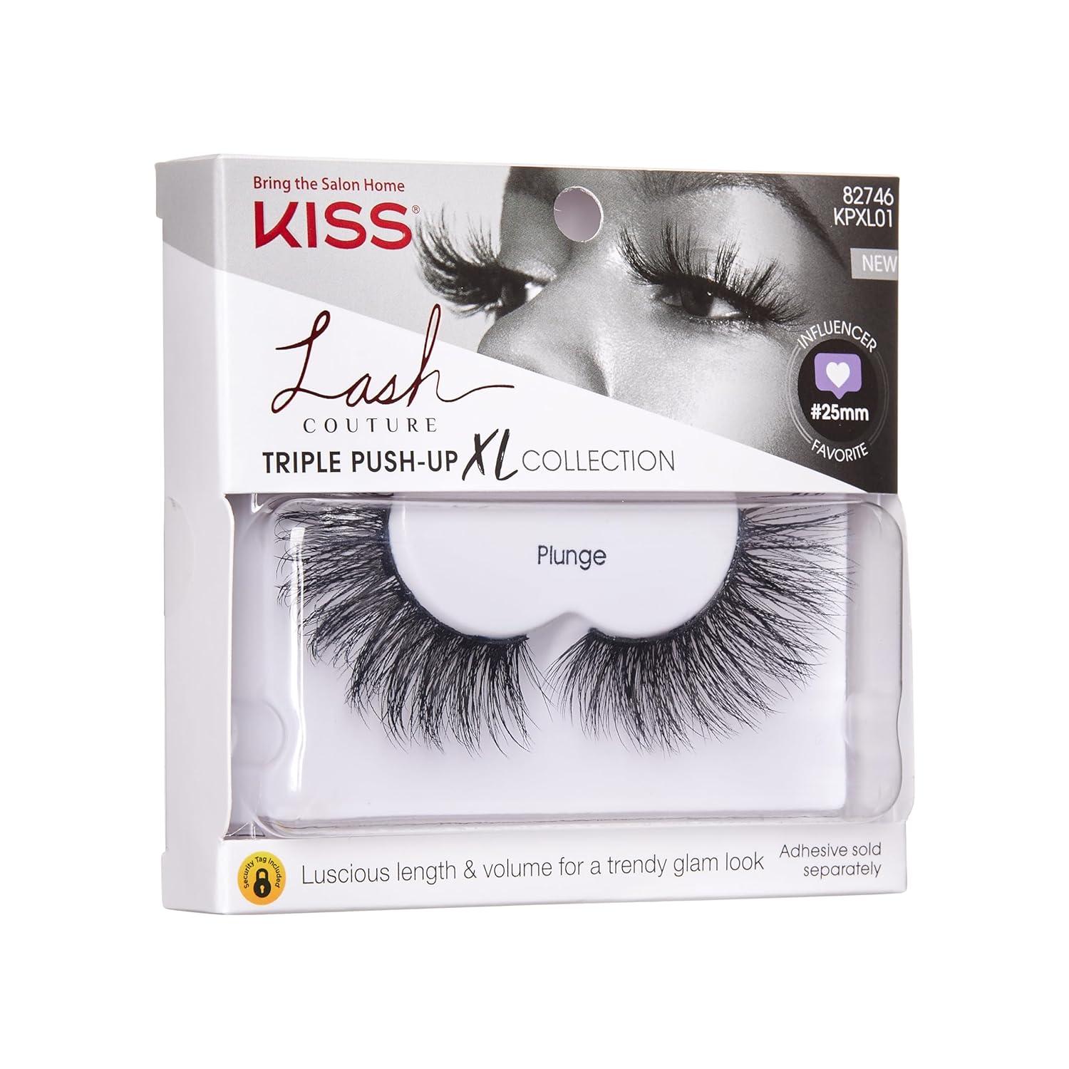imageKISS Lash Couture Triple Push Up XL Collection False Eyelashes 3D Volume in Extra Long Length with Triple Design Technology CrueltyFree and Reusable Style Slip 1 Pair Fake Eyelashes1 pair Pack of 1
