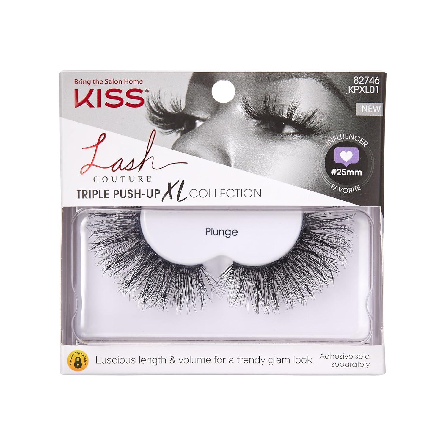 imageKISS Lash Couture Triple Push Up XL Collection False Eyelashes 3D Volume in Extra Long Length with Triple Design Technology CrueltyFree and Reusable Style Slip 1 Pair Fake Eyelashes1 pair Pack of 1
