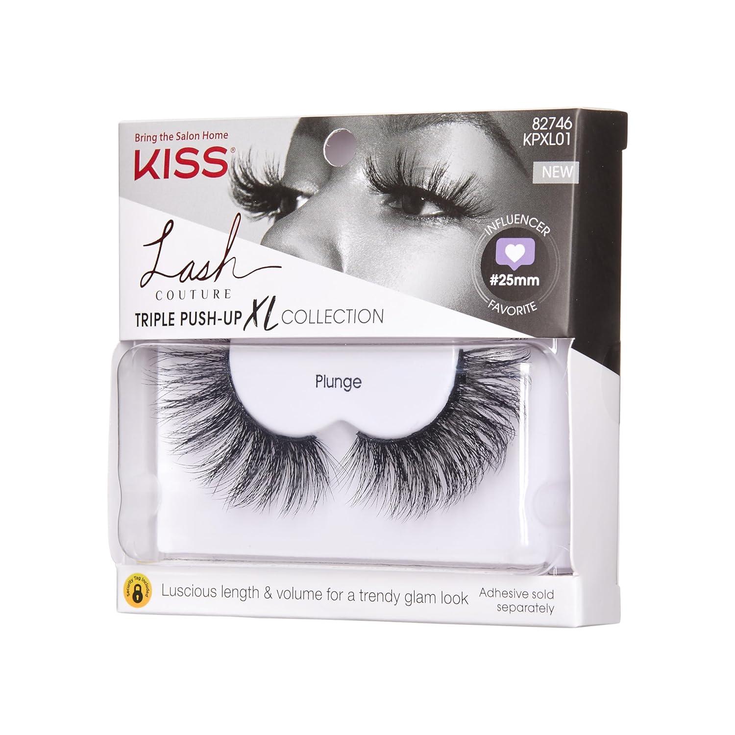 imageKISS Lash Couture Triple Push Up XL Collection False Eyelashes 3D Volume in Extra Long Length with Triple Design Technology CrueltyFree and Reusable Style Slip 1 Pair Fake Eyelashes1 pair Pack of 1
