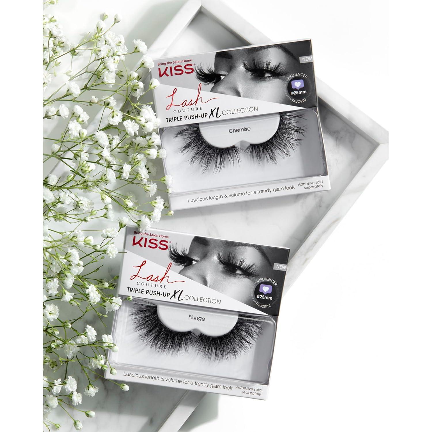 imageKISS Lash Couture Triple Push Up XL Collection False Eyelashes 3D Volume in Extra Long Length with Triple Design Technology CrueltyFree and Reusable Style Slip 1 Pair Fake Eyelashes1 pair Pack of 1