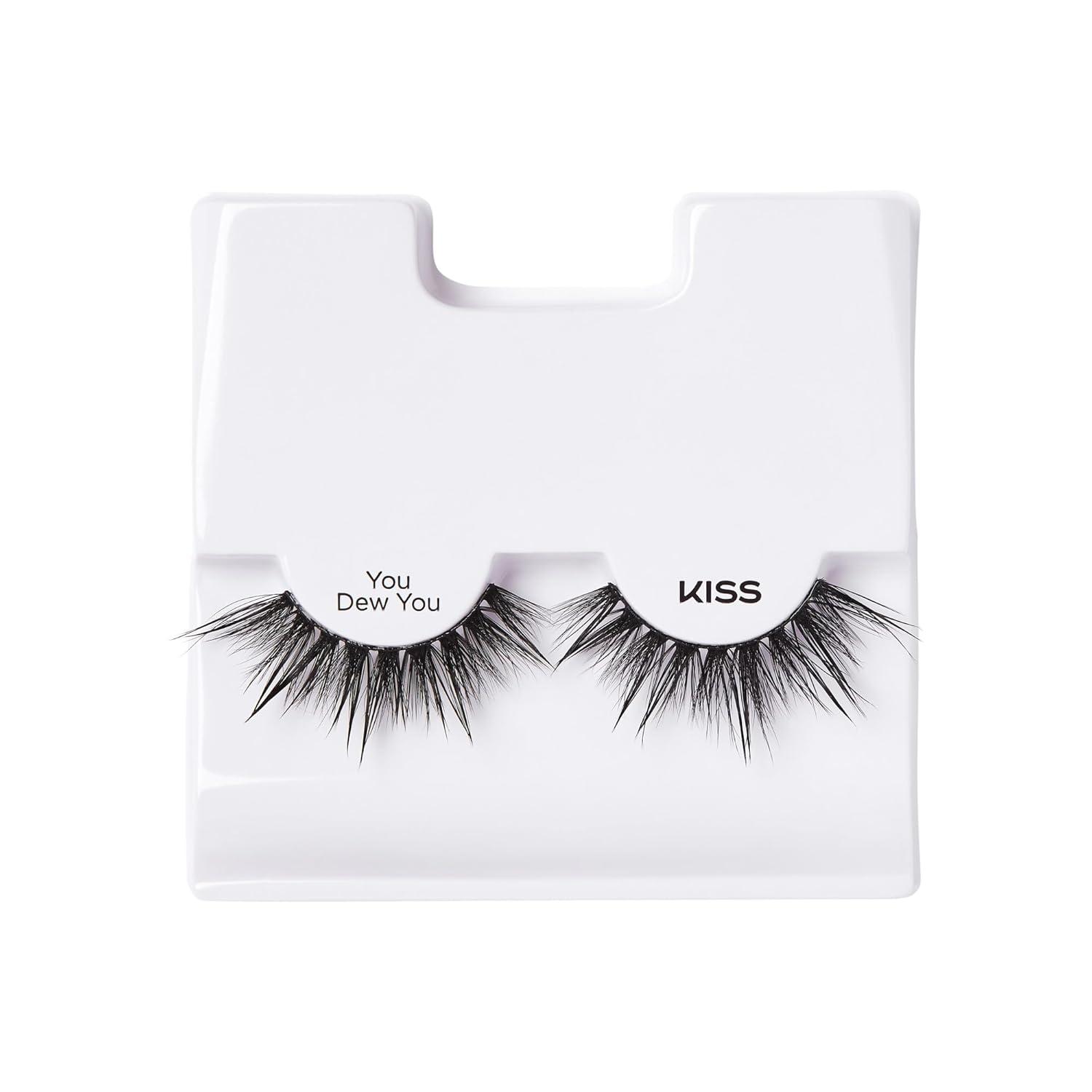 imageKISS Lash Drip False Eyelashes Spiky X Boosted Volume Unique Wet Look Hydrated Effect MultiLength Rewearable Fake Eyelashes Wispy Crisscross Lash Pattern Style Drenched 1 PairYou Dew You