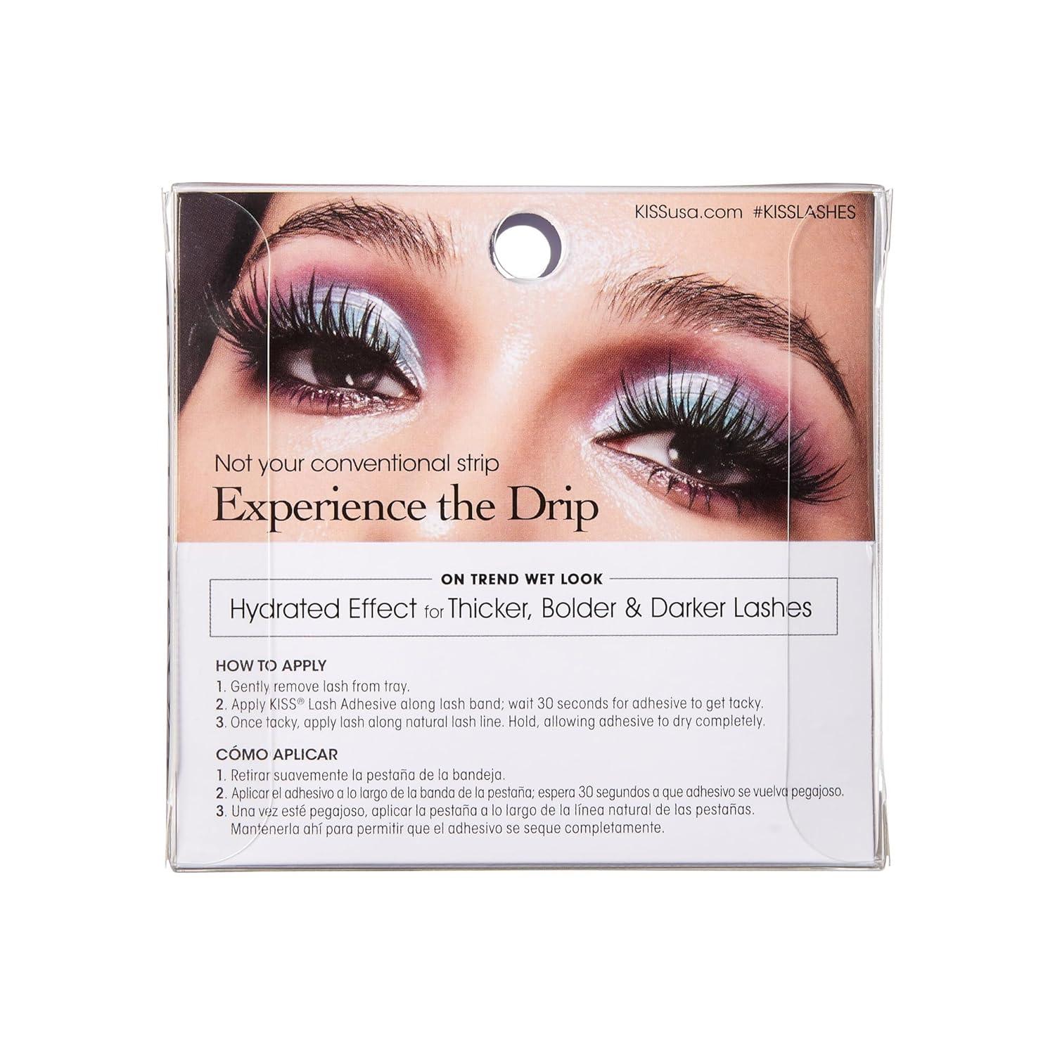 imageKISS Lash Drip False Eyelashes Spiky X Boosted Volume Unique Wet Look Hydrated Effect MultiLength Rewearable Fake Eyelashes Wispy Crisscross Lash Pattern Style Drenched 1 PairIcy