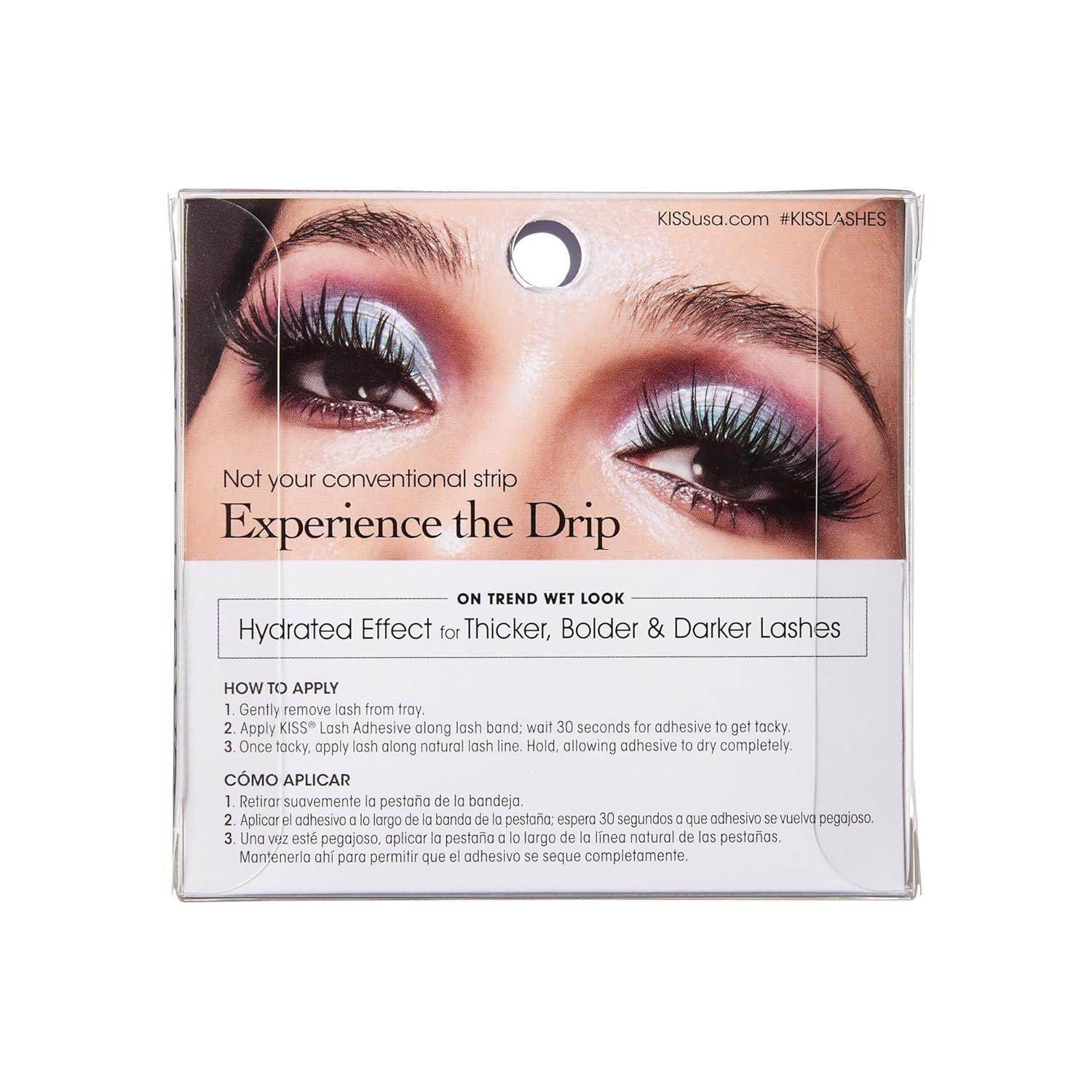 imageKISS Lash Drip False Eyelashes Spiky X Boosted Volume Unique Wet Look Hydrated Effect MultiLength Rewearable Fake Eyelashes Wispy Crisscross Lash Pattern Style Drenched 1 PairYou Dew You