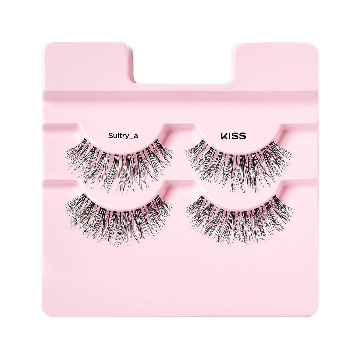 imageKISS Looks So Natural False Eyelashes Double Pack Lightweight ampamp Comfortable Tapered End Technology Reusable CrueltyFree Contact Lens Friendly Style Sultry 2 Pairs Fake EyelashesSult