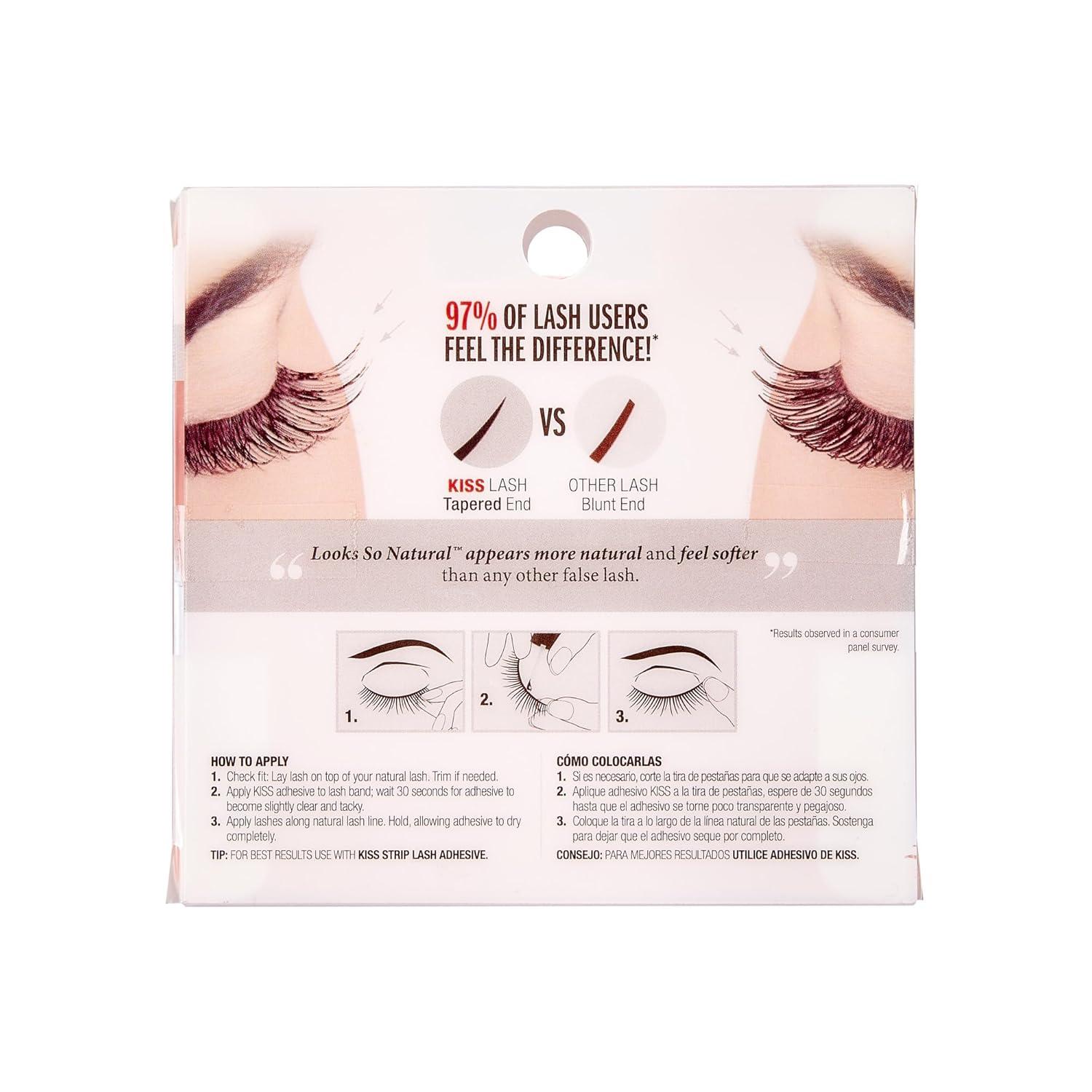 imageKISS Looks So Natural False Eyelashes Shy 14mm Includes 1 Pair Of Lash Easy to Apply Reusable Lash ClustersBlack