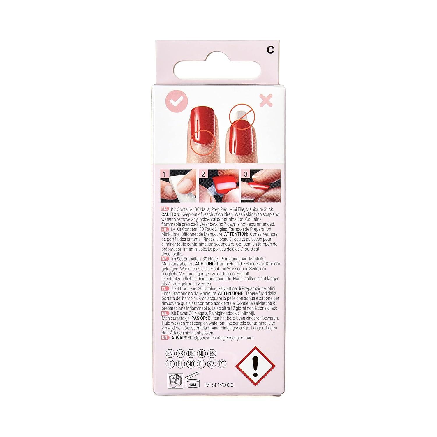 imageKISS LoveShackFancy x imPRESS PressOn Manicure Limited Edition Style quotSunkissed Peachquot Short Square Pink PressOn Nails Includes Prep Pad Mini Nail File Cuticle Stick ampamp 30 Fake NailsPink