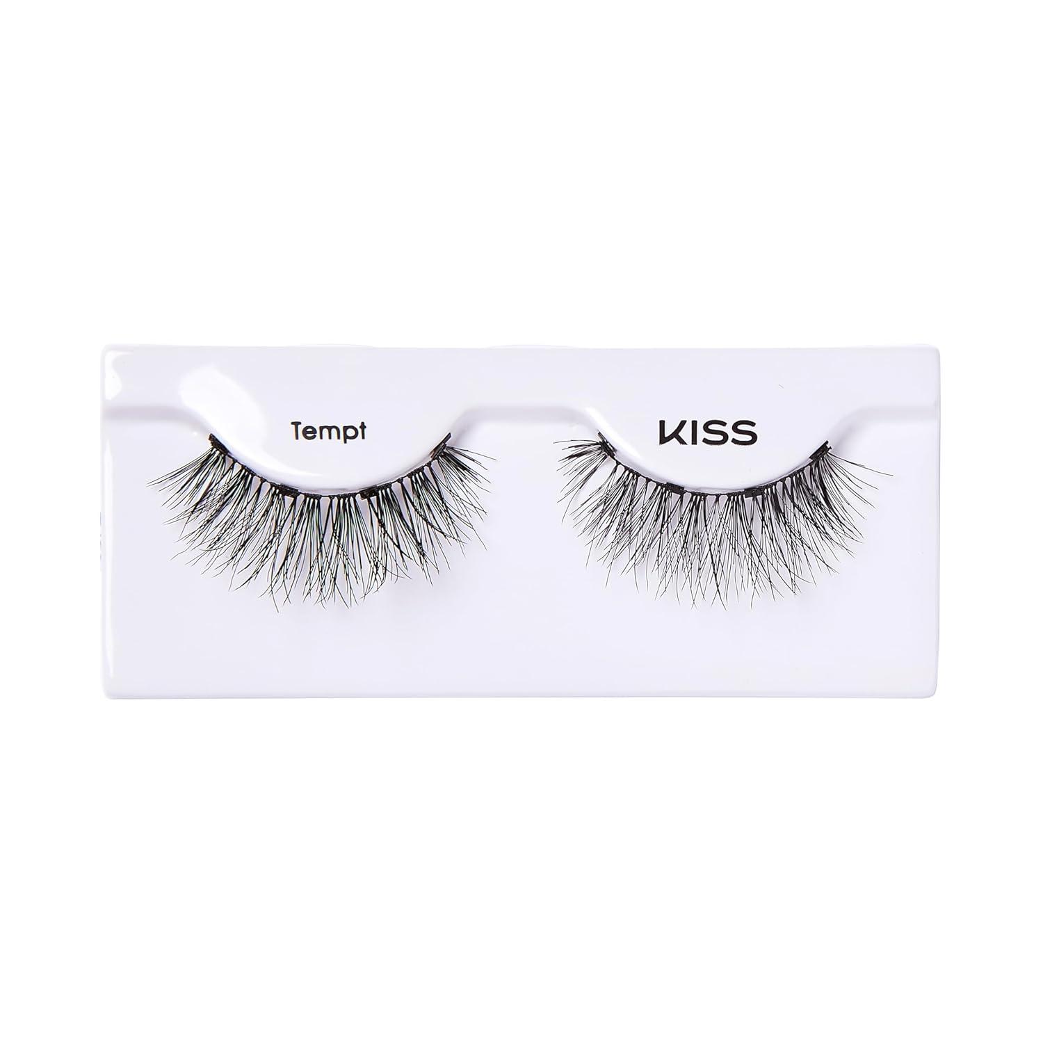 imageKISS Magnetic Lash 01 Synthetic False Eyelashes with Magnets Under and Over Your Upper Lashes No Glue Needed Lightweight Reusable Contact Lens Friendly Cruelty Free with Lash Applicator 1 PairTempt