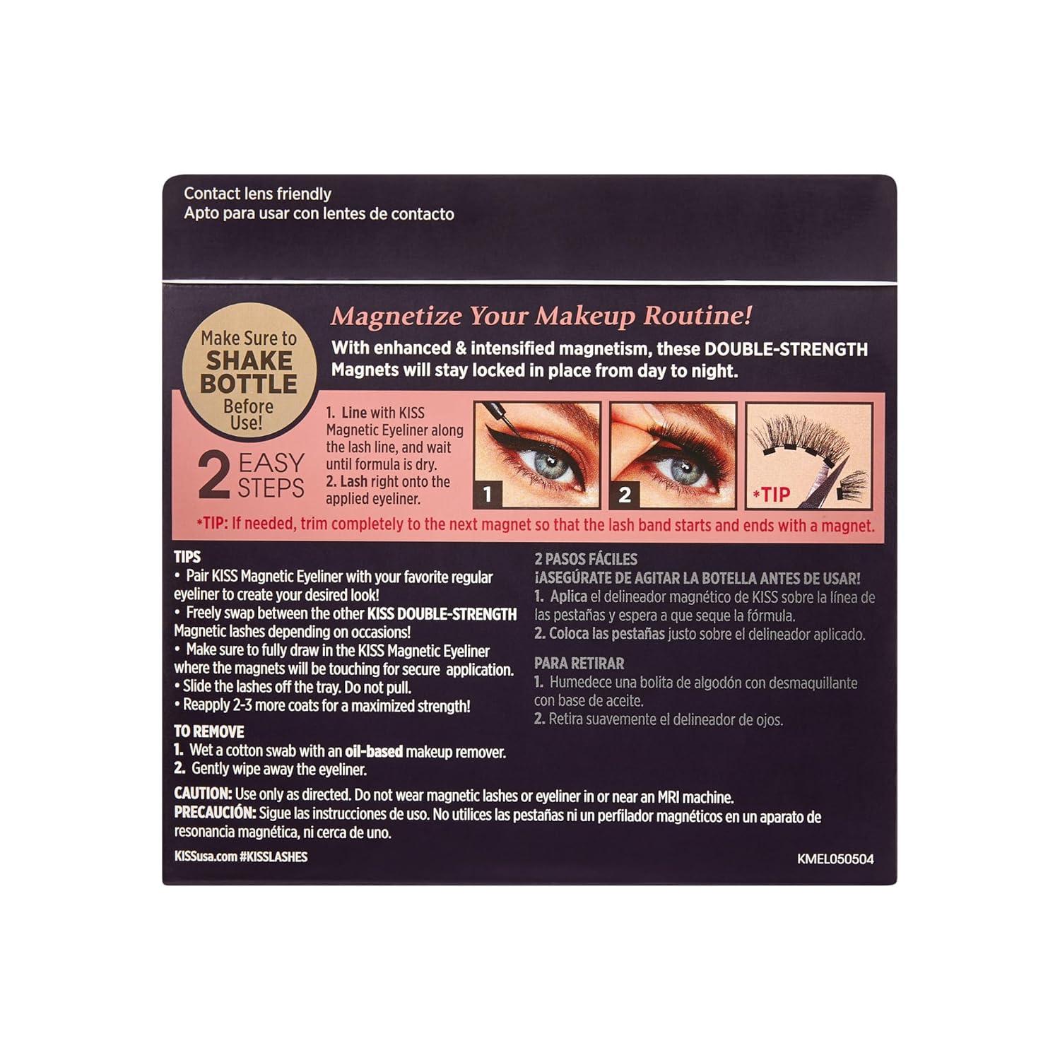 imageKISS Magnetic Lash 01 Synthetic False Eyelashes with Magnets Under and Over Your Upper Lashes No Glue Needed Lightweight Reusable Contact Lens Friendly Cruelty Free with Lash Applicator 1 PairCrowd Pleaser