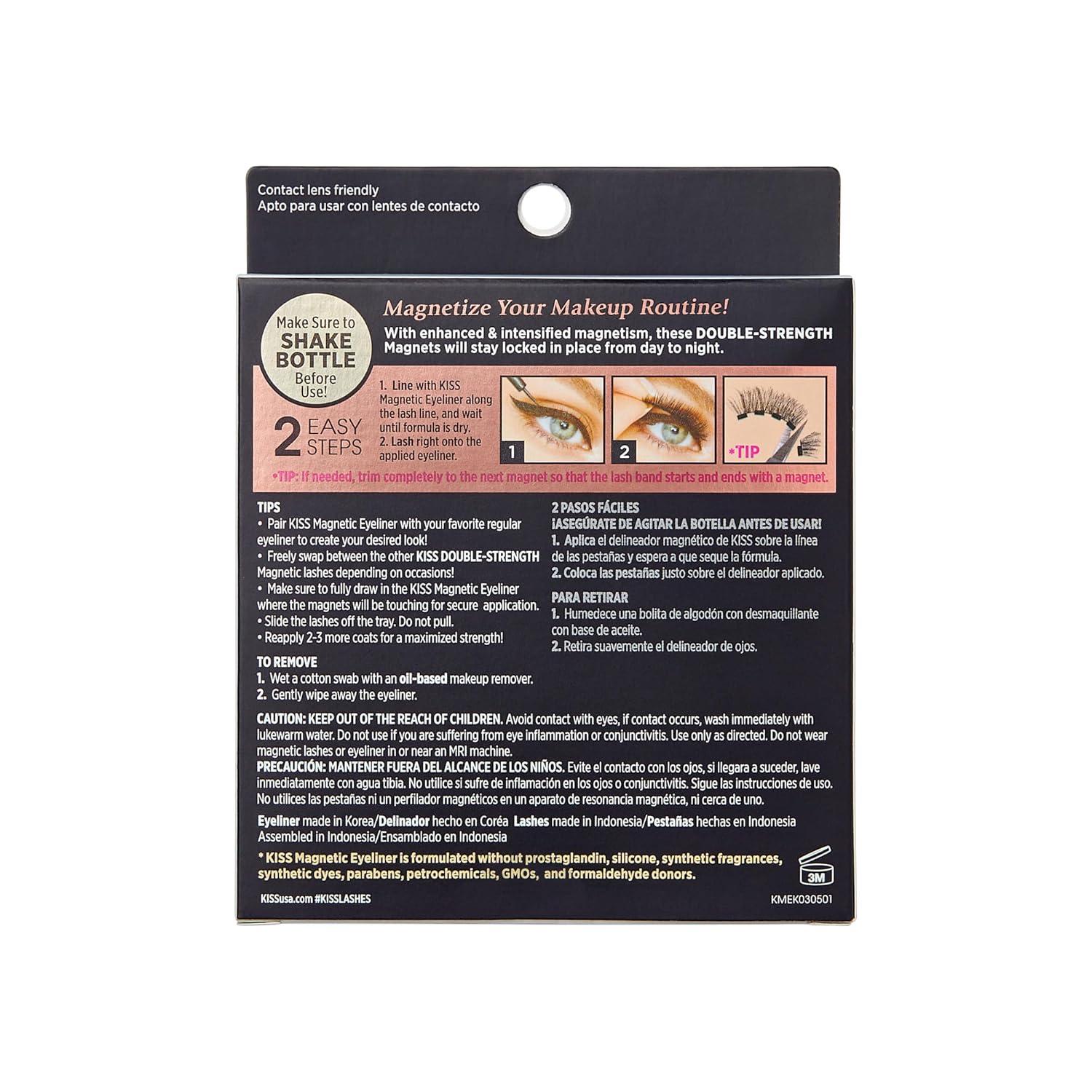 imageKISS Magnetic Lash 01 Synthetic False Eyelashes with Magnets Under and Over Your Upper Lashes No Glue Needed Lightweight Reusable Contact Lens Friendly Cruelty Free with Lash Applicator 1 PairEntice