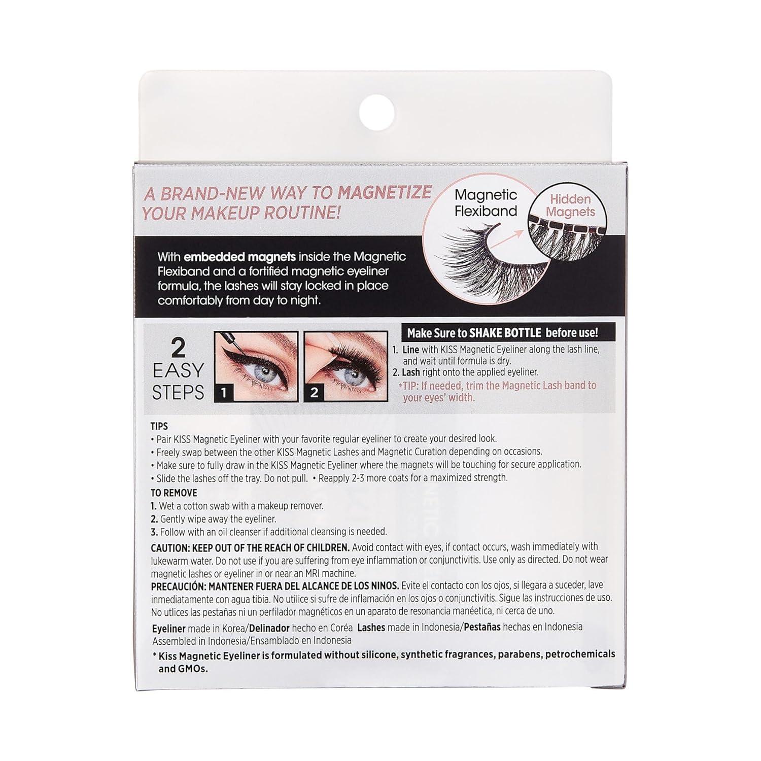 imageKISS Magnetic Lash 01 Synthetic False Eyelashes with Magnets Under and Over Your Upper Lashes No Glue Needed Lightweight Reusable Contact Lens Friendly Cruelty Free with Lash Applicator 1 PairTempt