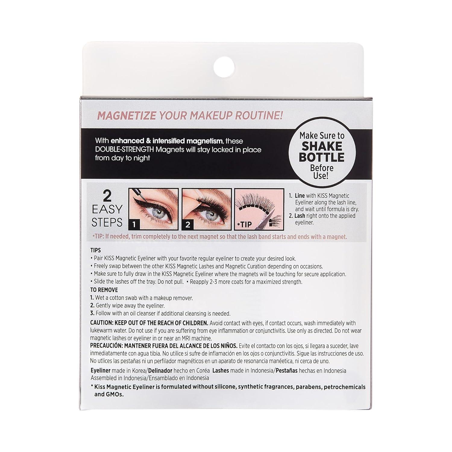 imageKISS Magnetic Lash 01 Synthetic False Eyelashes with Magnets Under and Over Your Upper Lashes No Glue Needed Lightweight Reusable Contact Lens Friendly Cruelty Free with Lash Applicator 1 PairLure