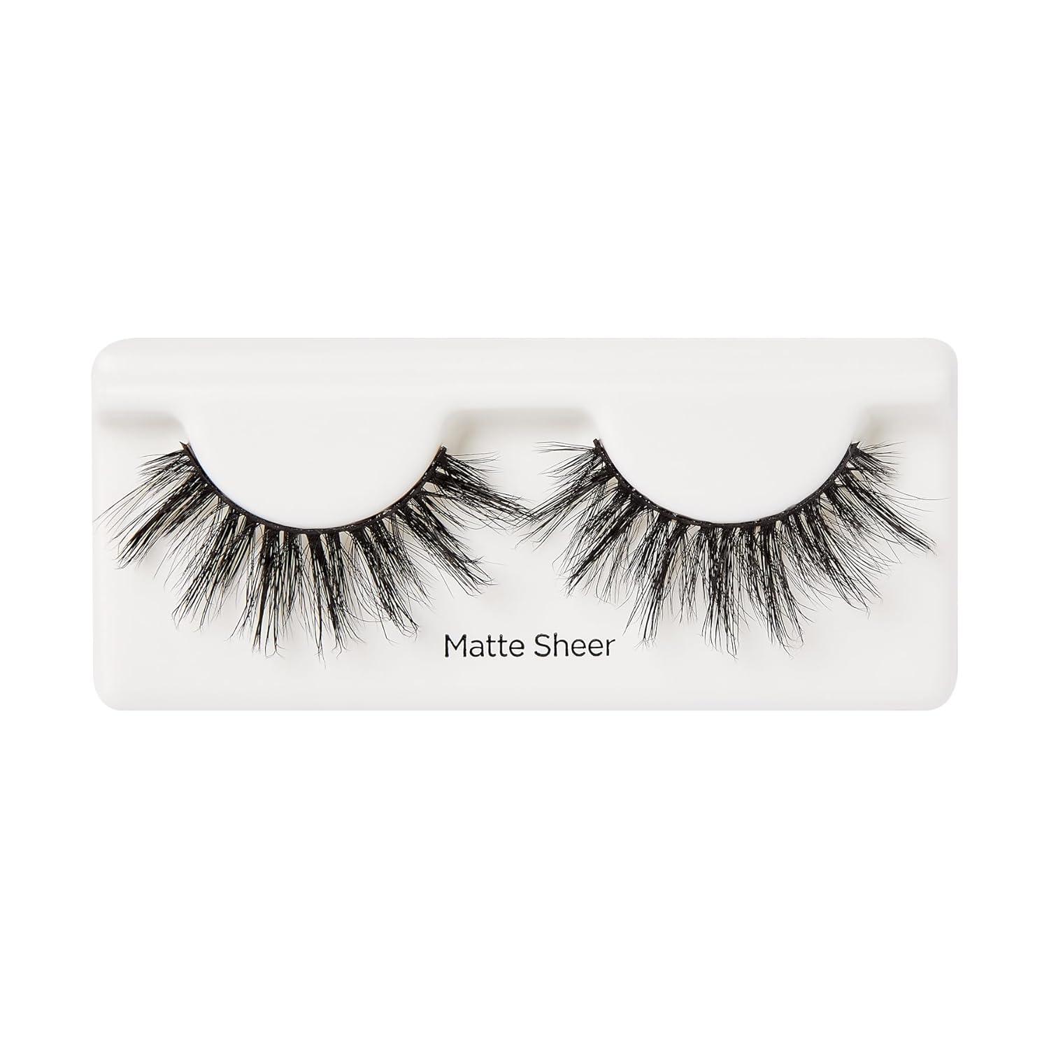 imageKISS Matte Black False Eyelashes Matte Sheer 16mm Includes 1 Pair Of Lash Easy to Apply Reusable Lash Clusters