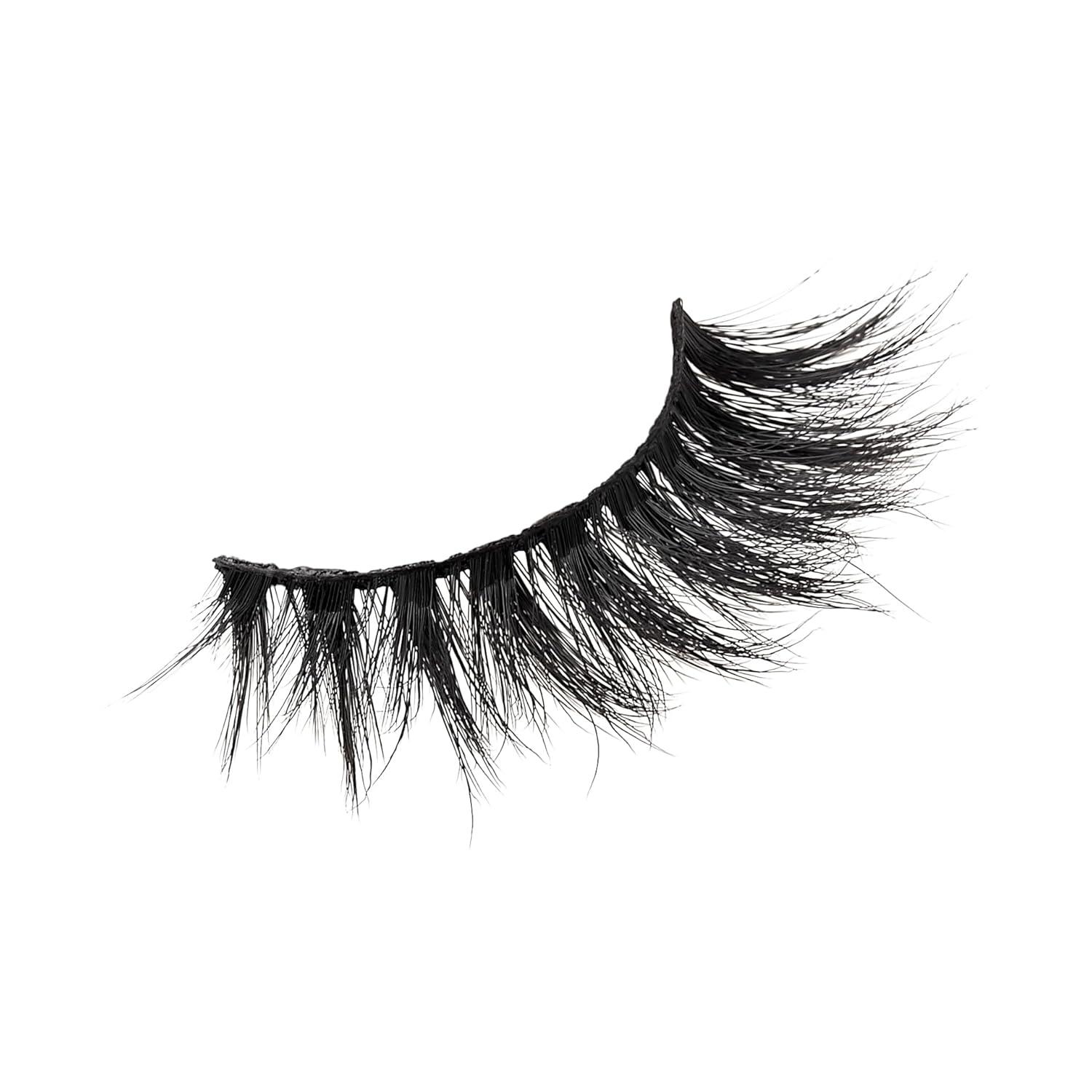 imageKISS Matte Black False Eyelashes Matte Twill 14mm Includes 4 Pairs Of Lashes Easy to Apply Reusable Lash Clusters4 Count Pack of 1
